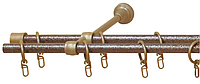 Карниз металлический трубчатый двойной Античная Медь (16мм усиленный для тяжёлых штор)