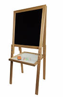 Двосторонній мольберт магнітний на 4-х ніжках з поличкою крейдою і губкою