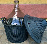 Бутель скляний в пластиковому кошику 25 л. (Італія), фото 4