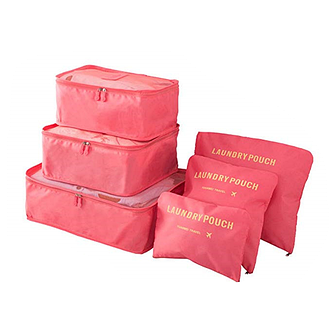 Набір дорожніх органайзерів Laundry Travel Pouch 6 шт персиковий YU227, фото 1