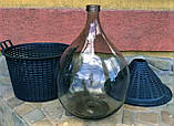 Бутель скляний в пластиковому кошику 25 л. (Італія), фото 5