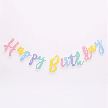 Прапорці паперові HAPPY BIRTHDAY прописом | Макарун, фото 1