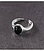 Перстень срібний Чорний Агат, кільце з натуральним каменем, срібло 925 проби, регульований розмір 15.5-17.5, фото 6