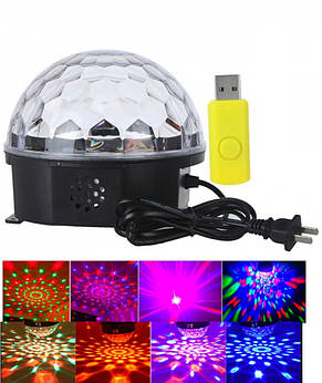 Світлодіодний диско куля Music Ball Mp3 USB LED + флешка YU227, фото 2