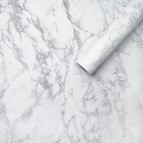 Самоклейна плівка 5 метри на 60 см під мармур для кухні Білий мармур YU227