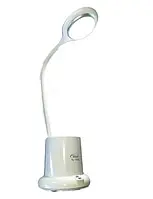 Настольная лампа аккумуляторная на гибкой ножке с органайзером Tedlux TL-1006 LED Белая  YU227