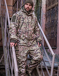 Камуфляжний костюм зимовий тактичний теплий Зимова куртка мультик + військові штани мультикам зимові MILIGUS