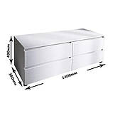 Широка Тумба для телевізора 1400 ЛТВ Лайт Еверест Дуб крафт Білий (140х38х49 см), фото 6