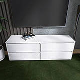 Широка Тумба для телевізора 1400 ЛТВ Лайт Біла (140х38х49 см) Еверест, фото 5