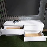 Широка Тумба для телевізора 1400 ЛТВ Лайт Біла (140х38х49 см) Еверест, фото 4