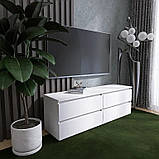 Широка Тумба для телевізора 1400 ЛТВ Лайт Біла (140х38х49 см) Еверест, фото 6