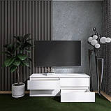 Широка Тумба для телевізора 1400 ЛТВ Лайт Біла (140х38х49 см) Еверест, фото 7