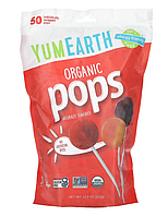 Органические леденцы на палочке YumEarth 50 шт, конфеты асорти вкусов