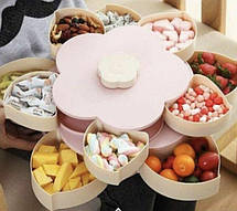 Обертова тарілка-органайзер для закусок Candy Box 2 ярусу YU227, фото 3