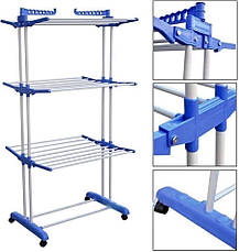 Сушарка для білизни підлогова Tiers Garment Rack With Wheels YU227, фото 2