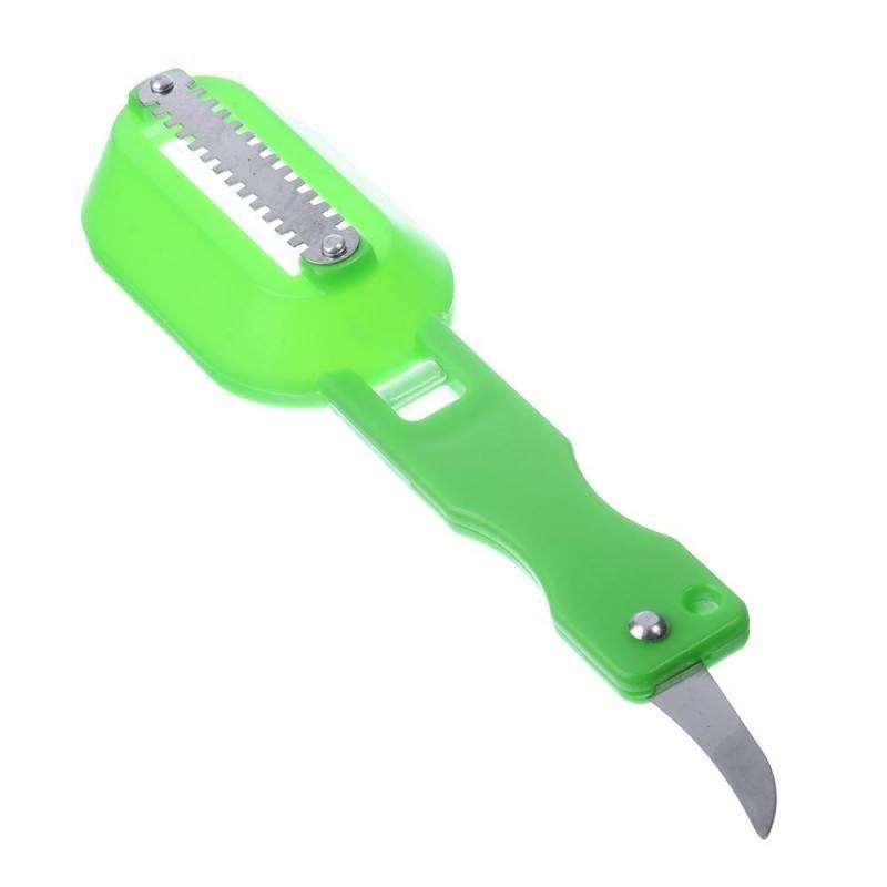 Рибочистка ніж для чищення луски риби Killing-fish Knife Зелена YU227