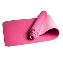 Килимок для йоги та фітнесу 173 х 64 см Рожевий YU227