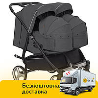 Универсальная коляска для двойни CARRELLO Connect CRL-5502/1 Serious Black Черный (2023 год)