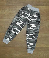 Детские штаны оптом камуфляжные зауженные, теплые спортивные брюки для детей р.28 30 32 34 36