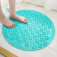 Круглый нескользящий коврик Massage foot rad для душа Мятный YU227