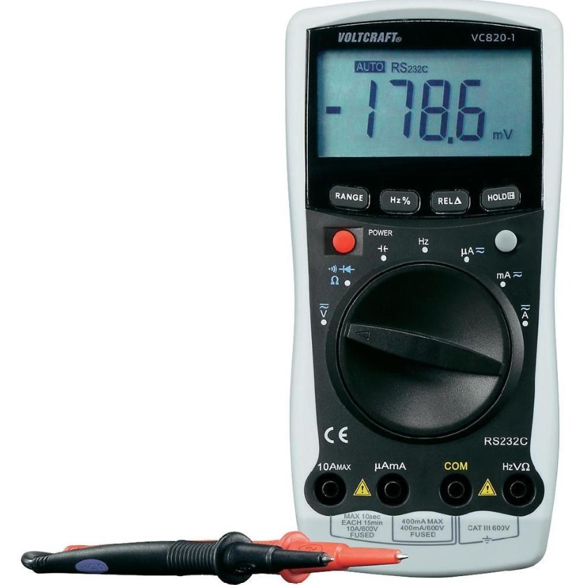 Цифровий мультиметр c RS232 Voltcraft VC820-1 (600В, 10А, 10МОм, 100мкФ, 10МГц) Німеччина
