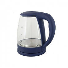 Електричний чайник скляний Rainberg 1.8 л RB-902 з LED підсвічуванням Синій YU227