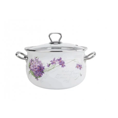 Каструля емальована Gusto "Бузкова мелодія" GT-T-222-L 5,1л