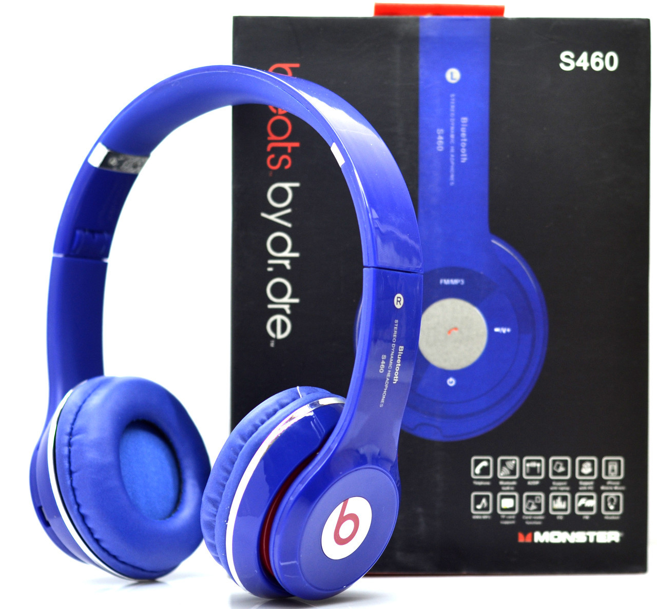 Бездротові навушники S460 Bluetooth blue з MP3 плеєром сині YU227