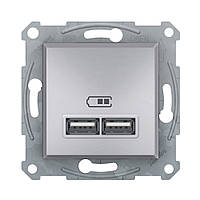 Розетка USB Schneider Electric Asfora алюминий 2,1А внутренняя EPH2700261