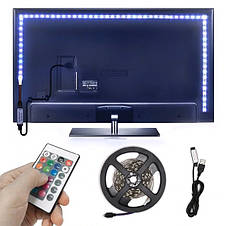Світлодіодна стрічка 5050 RGB 2 м з пультом для фонової підсвічування телевізора YU227, фото 4