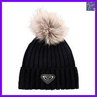 Качественная зимняя шапка Prada