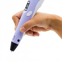 3D ручка з LCD дисплеєм і пластиком для малювання Pen 2 Фіолетова YU227, фото 3