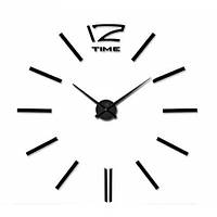 Большие настенные часы 3D black DIY Clock 70-150 см  YU227