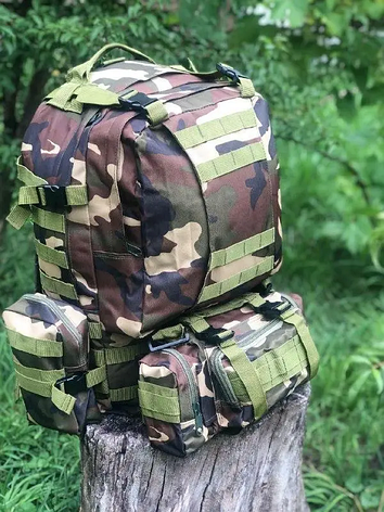 Тактичний рюкзак на 55 л із підсумками 55х40х25 см B08 Лісовий камуфляж YU227, фото 3