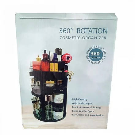 Поворотний органайзер для косметики 360 Rotation чорний YU227, фото 3
