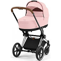 Коляска Cybex Priam 4.0 шасі Chrome Brown + люлька Peach Pink 2023 р.