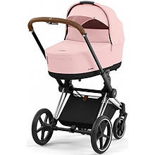 Коляска Cybex Priam 4.0 шасі Chrome Brown + люлька Peach Pink