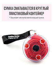 Сумка-шоппер Shopping Bag to Roll Up червона YU227, фото 6