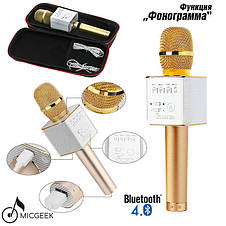 Караоке мікрофон Q9 Чорний в чохлі. Безпровідний, USB, MP3 YU227, фото 3