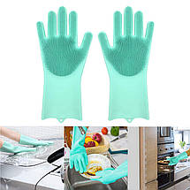 Силіконові рукавички для миття посуду і фруктів Wash Glove YU227, фото 5