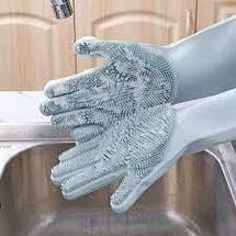Силіконові рукавички для миття посуду і фруктів Wash Glove YU227, фото 6