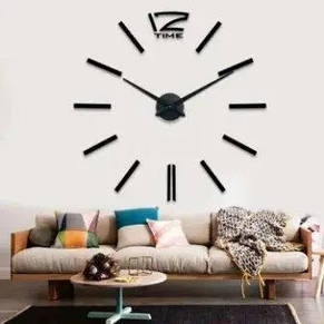 Великий настінний 3D годинник DIY Clock до 100 см Палички Чорні YU227, фото 4