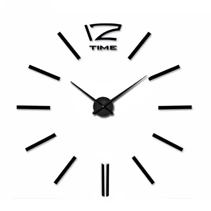 Великий настінний 3D годинник DIY Clock до 100 см Палички Чорні YU227