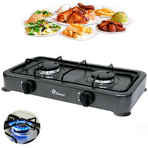 Настільна газова плита Domotec MS 6662 на 2 конфорки YU227, фото 3