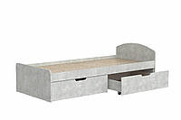 Односпальне ліжко з шухлядами 90+2 ательє світлий Компаніт, ліжко для спальні