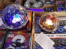 Світлодіодний Диско Куля Mp3 led Bluetooth magic ball light + пульт флешка YU227, фото 2