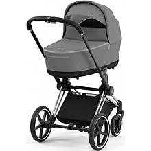 Коляска Cybex Priam 4.0 шасі Chrome Black + люлька Mirage Grey