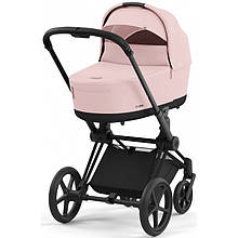 Коляска Cybex Priam 4.0 шасі Matt Black + люлька Peach Pink