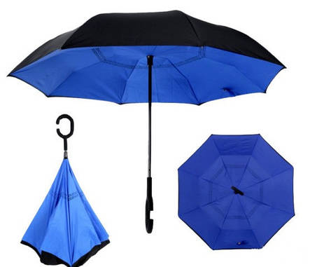 Парасолька зворотного додавання UP-brella Синій YU227, фото 3