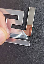 Дзеркальні акрилові наклейки Орнамент срібло 10 шт (5 х 5 см) Б153, фото 3